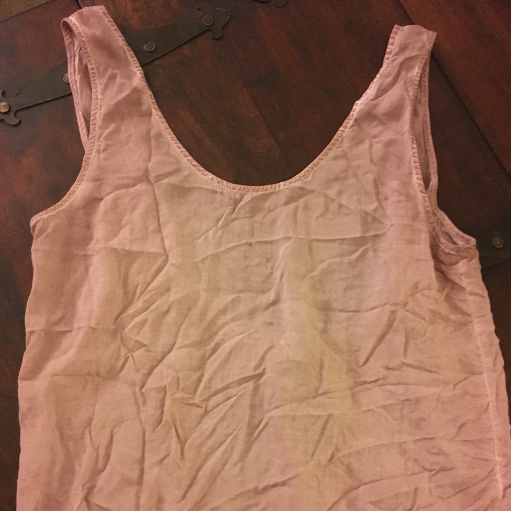YFB scooped back crescent tank, dusted peony sz. S